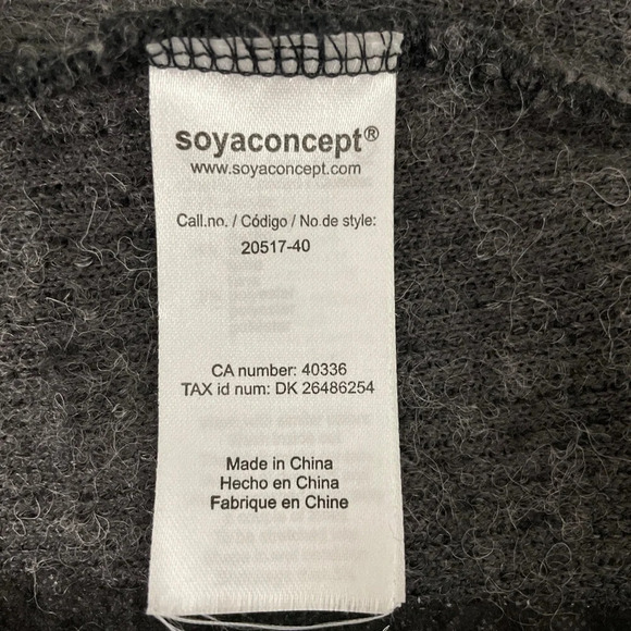 Soyaconcept Women’s Longline Sweater Large Zip Up Teddy Bear Gray Black - Picture 10 of 13